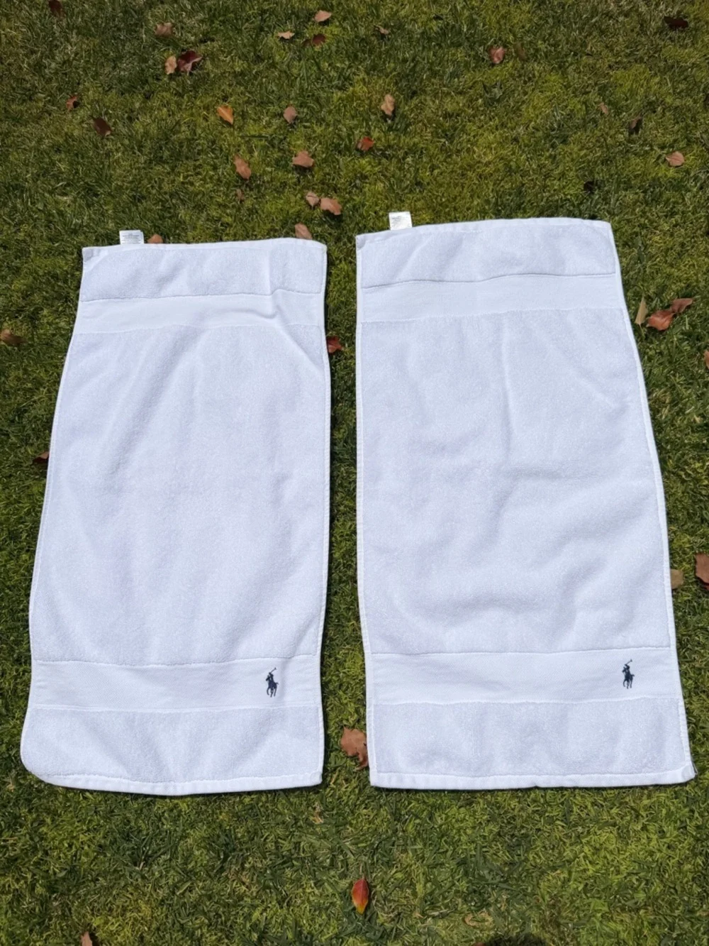 Polo Ralph Lauren 4-Piece Pony Bath Towel Set Bright White 100% Cotton Soft GUC